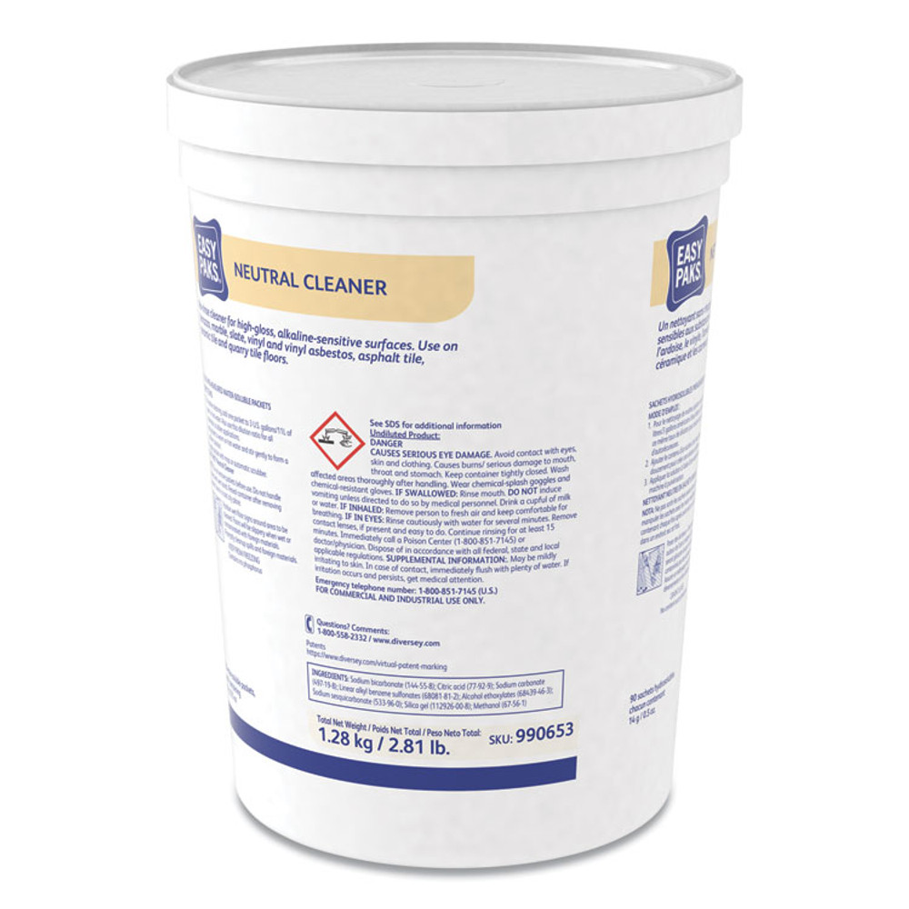 DIVERSEY Easy Paks® 990653EA Neutral Cleaner, 0.5 oz Packet, 90/Tub
