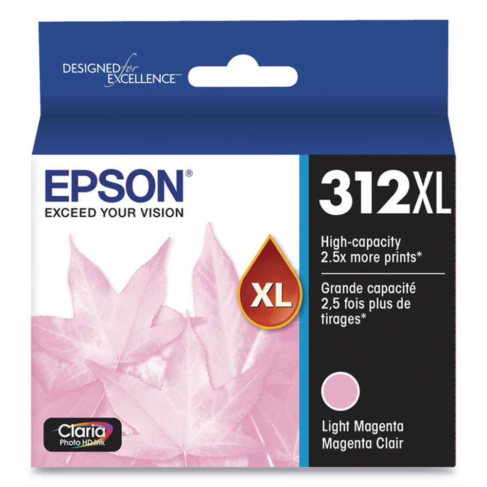 EPSON AMERICA, INC. T312XL620S T312XL620-S (312XL) Claria High-Yield Ink, 830 Page-Yield, Light Magenta