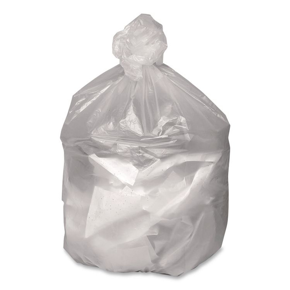 WEBSTER INDUSTRIES Ultra Plus® WHD2423 Can Liners, 10 gal, 7.87 mic, 24" x 24", Natural, 25 Bags/Roll, 20 Rolls/Carton