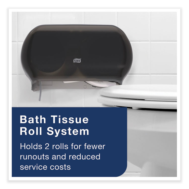 SCA TISSUE Tork® 59TR Twin Standard Roll Bath Tissue Dispenser, 12.75 x 5.57 x 8.25, Smoke