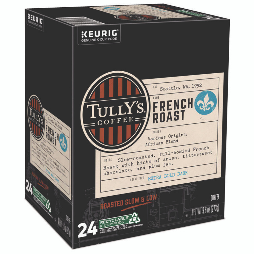 KEURIG DR PEPPER Tully's Coffee® 192619CT French Roast Coffee K-Cups, 96/Carton