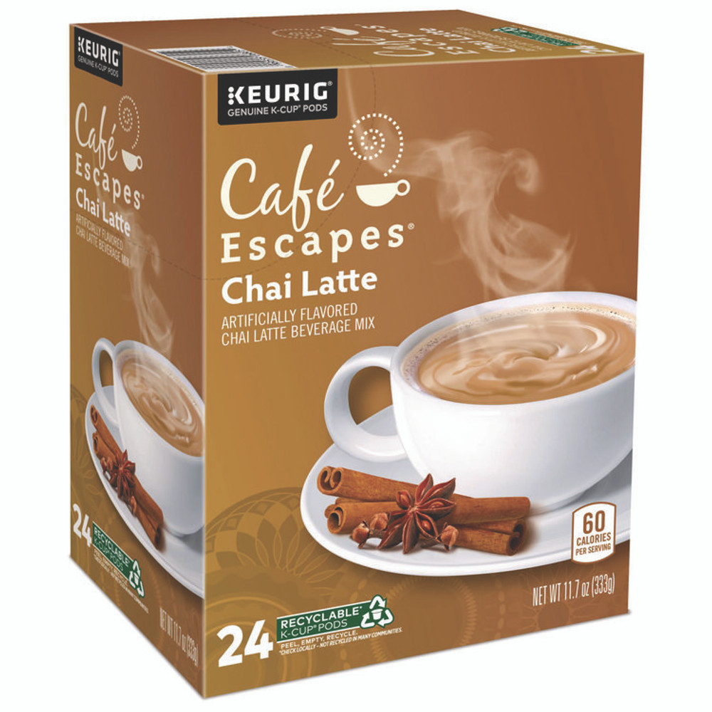 KEURIG DR PEPPER Café Escapes® 6805 Chai Latte K-Cups, 24/Box