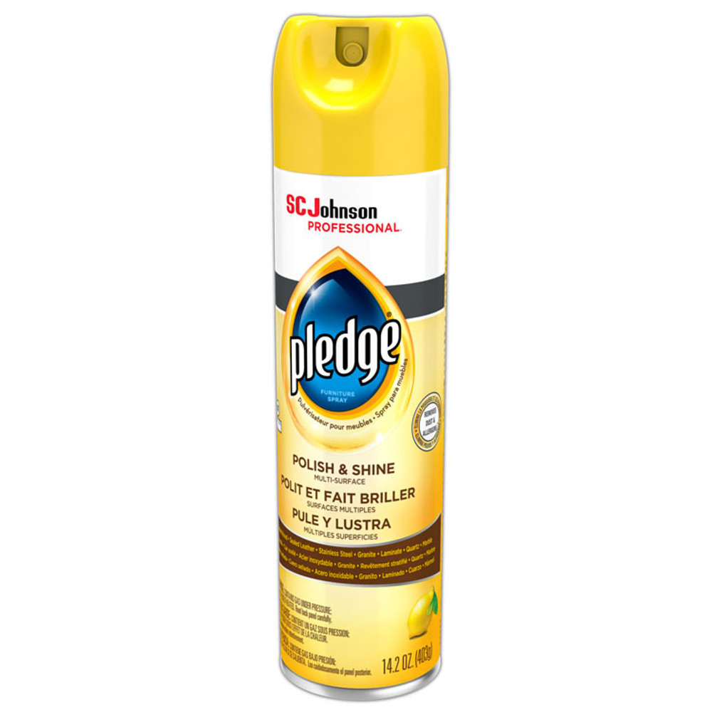 SC JOHNSON Pledge® 301168 Furniture Polish, Lemon, 14.2 oz Aerosol Spray, 6/Carton