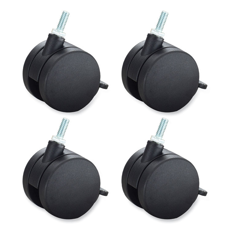 SAFCO PRODUCTS 1210BL Carpet Casters for AlphaBetter Desks, 2.5" Wheel, Black, 4/Set