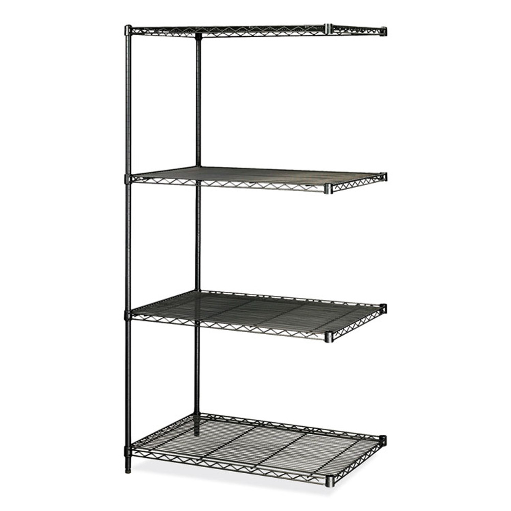 SAFCO PRODUCTS 5289BL Industrial Add-On Unit, Four-Shelf, 36w x 24d x 72h, Steel, Black