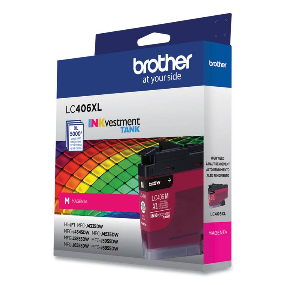 BROTHER INTL. CORP. LC406XLMS LC406XLMS INKvestment High-Yield Ink, 5,000 Page-Yield, Magenta