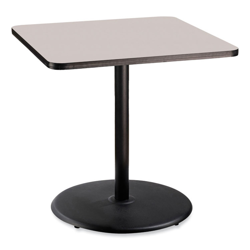 NATIONAL PUBLIC SEATING NPS® CT33636RC1GY Cafe Table, 36w x 36d x 36h, Square Top/Round Base, Gray Nebula Top, Black Base