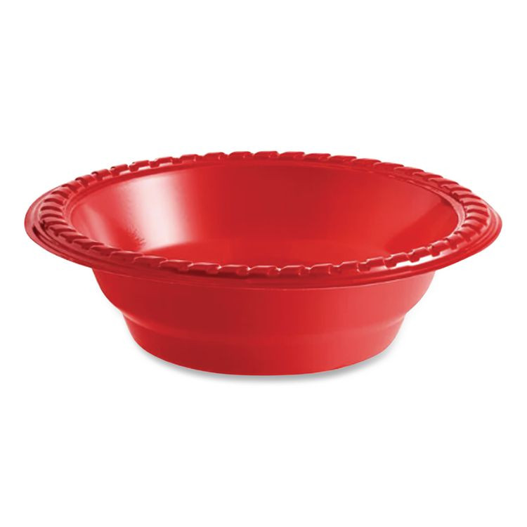 DART SOLO® CB1220202 Party Plastic Premium Dinnerware, Bowl, 12 oz, Red, 24/Pack