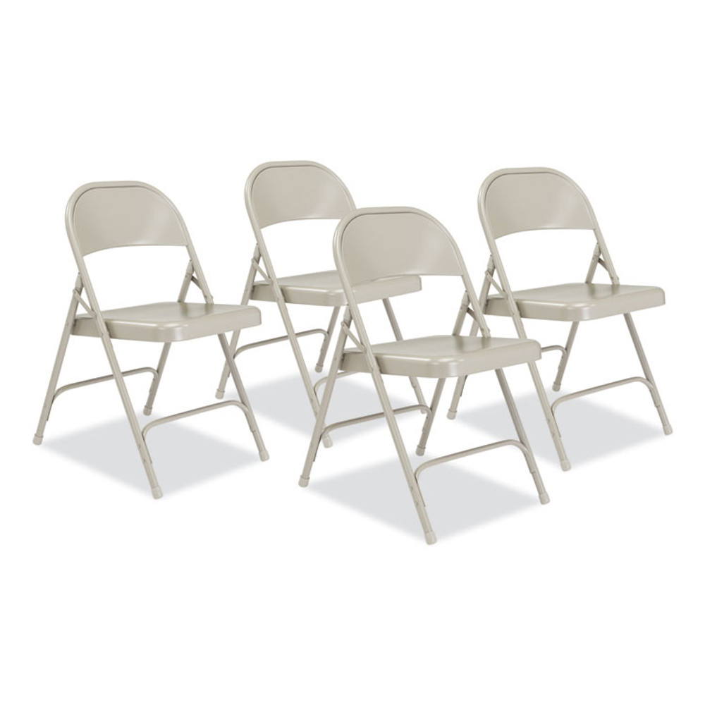 NATIONAL PUBLIC SEATING NPS® 52 50 Series All-Steel Folding Chair, Supports Up to 500 lb, 16.75" Seat Height, Gray Seat, Gray Back, Gray Base, 4/Carton