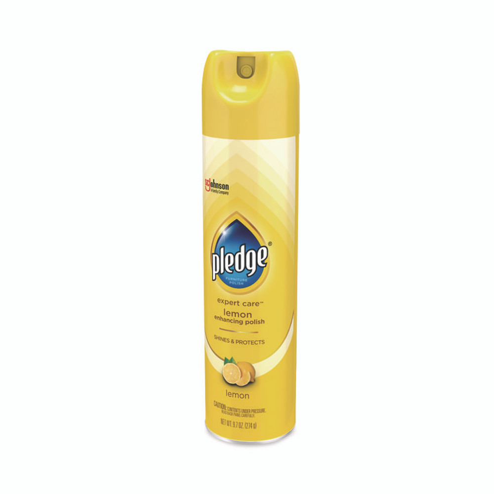 SC JOHNSON Pledge® 336298 Furniture Polish, Lemon, 9.7 oz Aerosol Spray, 6/Carton