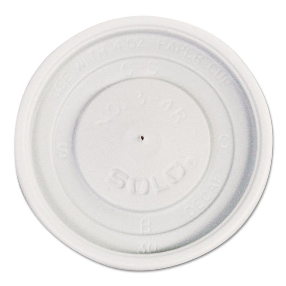 DART SOLO® VL34R0007 Polystyrene Vented Hot Cup Lids, Fits 4 oz Cups, White, 100/Pack, 10 Packs/Carton