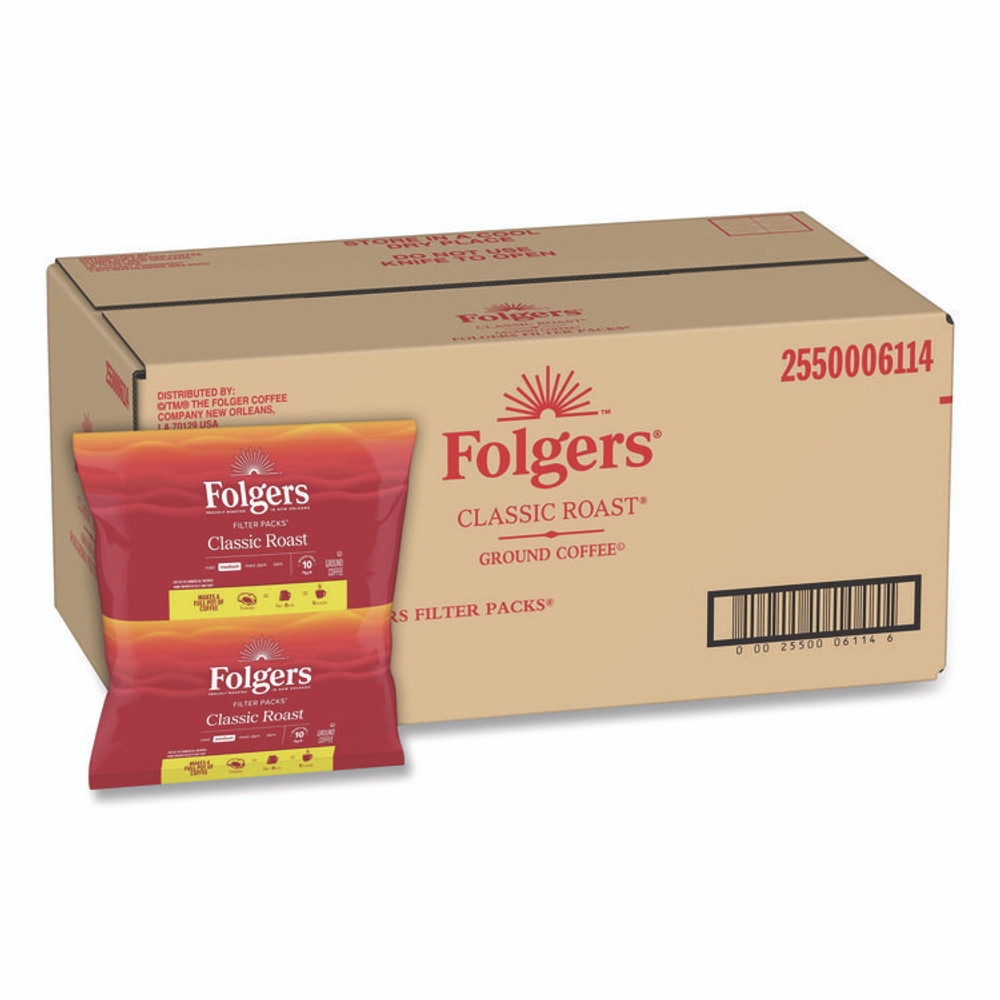 KEURIG DR PEPPER Folgers® 06114 Coffee Roast Ground Filter Pack, 0.6 oz, 160/Carton