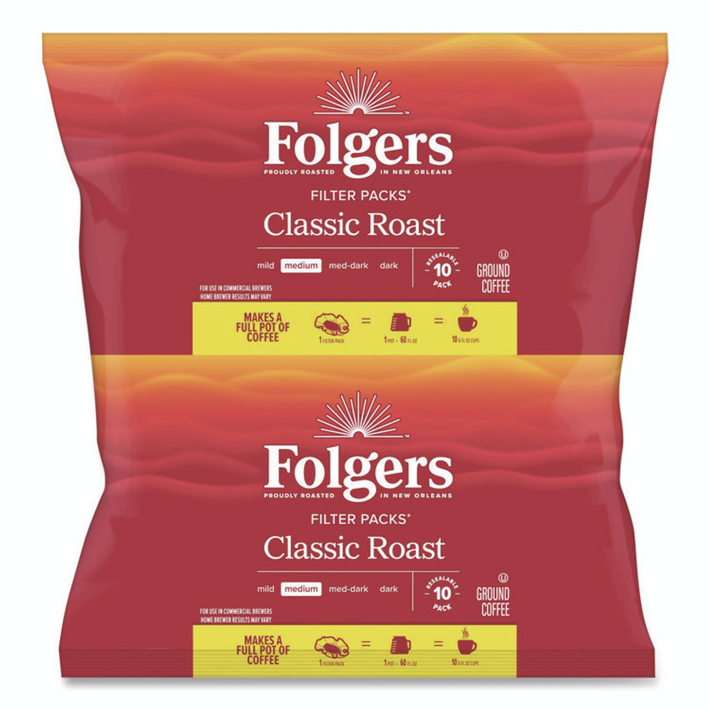KEURIG DR PEPPER Folgers® 06114 Coffee Roast Ground Filter Pack, 0.6 oz, 160/Carton