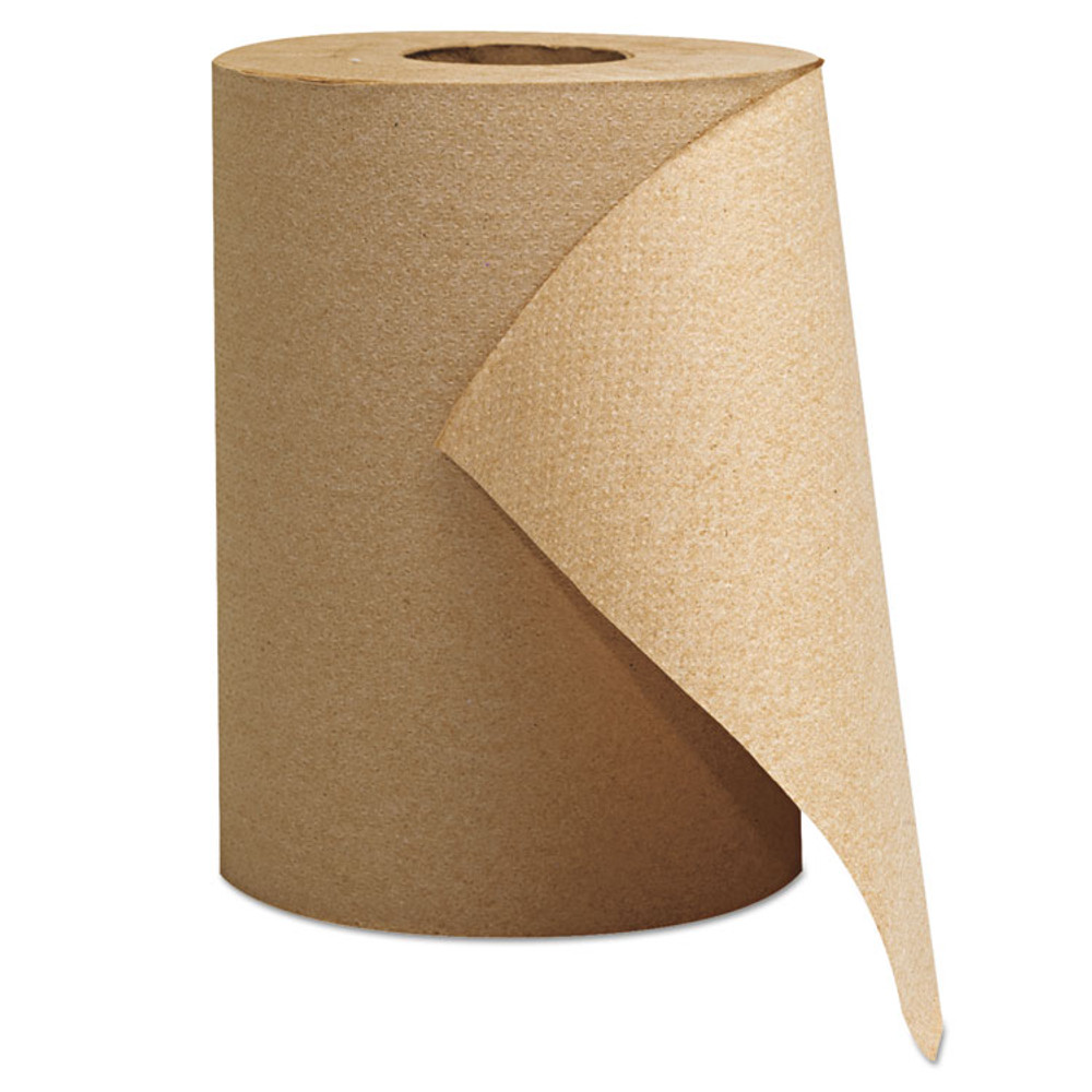 GEN 1804 Hardwound Roll Towels, 1-Ply, 8" x 300 ft, Natural, 12 Rolls/Carton