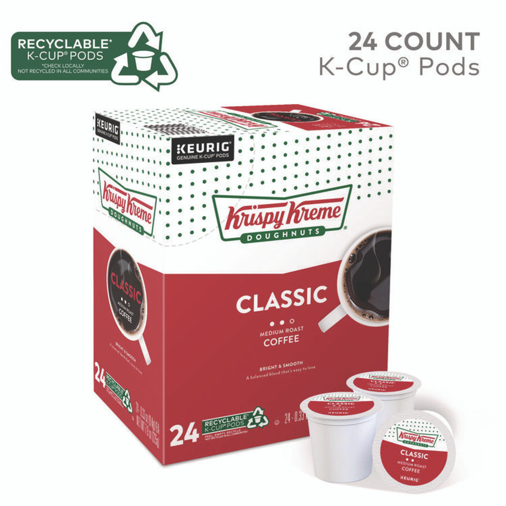 KEURIG DR PEPPER Krispy Kreme Doughnuts® 6110 Classic Coffee K-Cups, Medium Roast, 24/Box