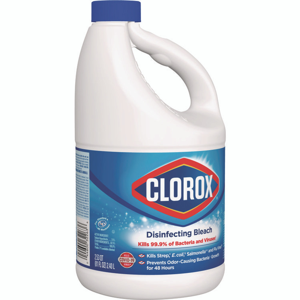 CLOROX SALES CO. 32263 Concentrated Regular Disinfecting Bleach, 81 oz Bottle, 6/Carton