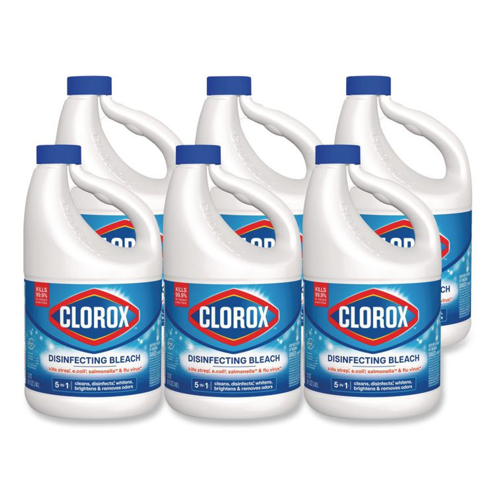 CLOROX SALES CO. 32263 Concentrated Regular Disinfecting Bleach, 81 oz Bottle, 6/Carton
