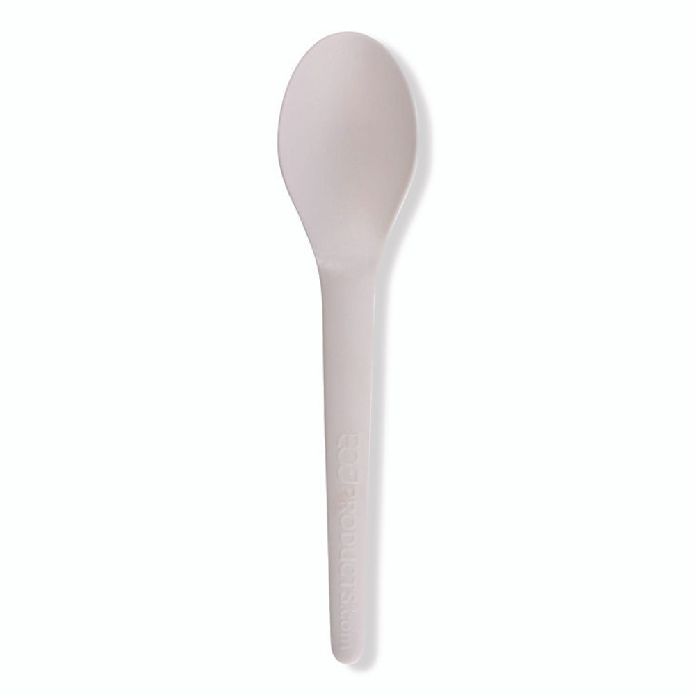 ECO-PRODUCTS,INC. EP-S013 Plantware Compostable Cutlery, Spoon, Plastic, Pearl White, 50/Pack, 20 Pack/Carton