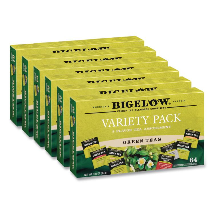 KEURIG DR PEPPER Bigelow® 30568CT Green Tea Assortment, Tea Bags, 64/Box, 6 Boxes/Carton