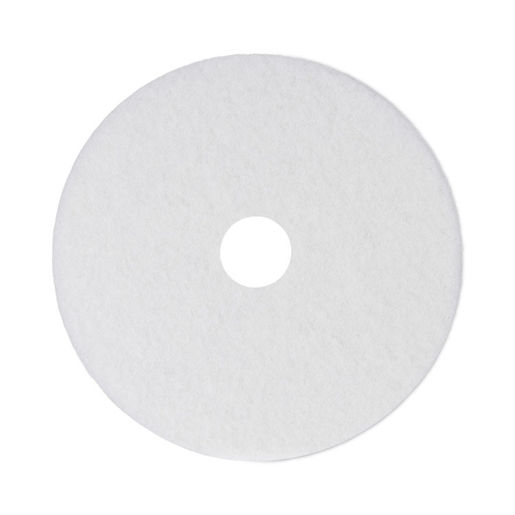 BOARDWALK 4014 WHI Polishing Floor Pads, 14" Diameter, White, 5/Carton