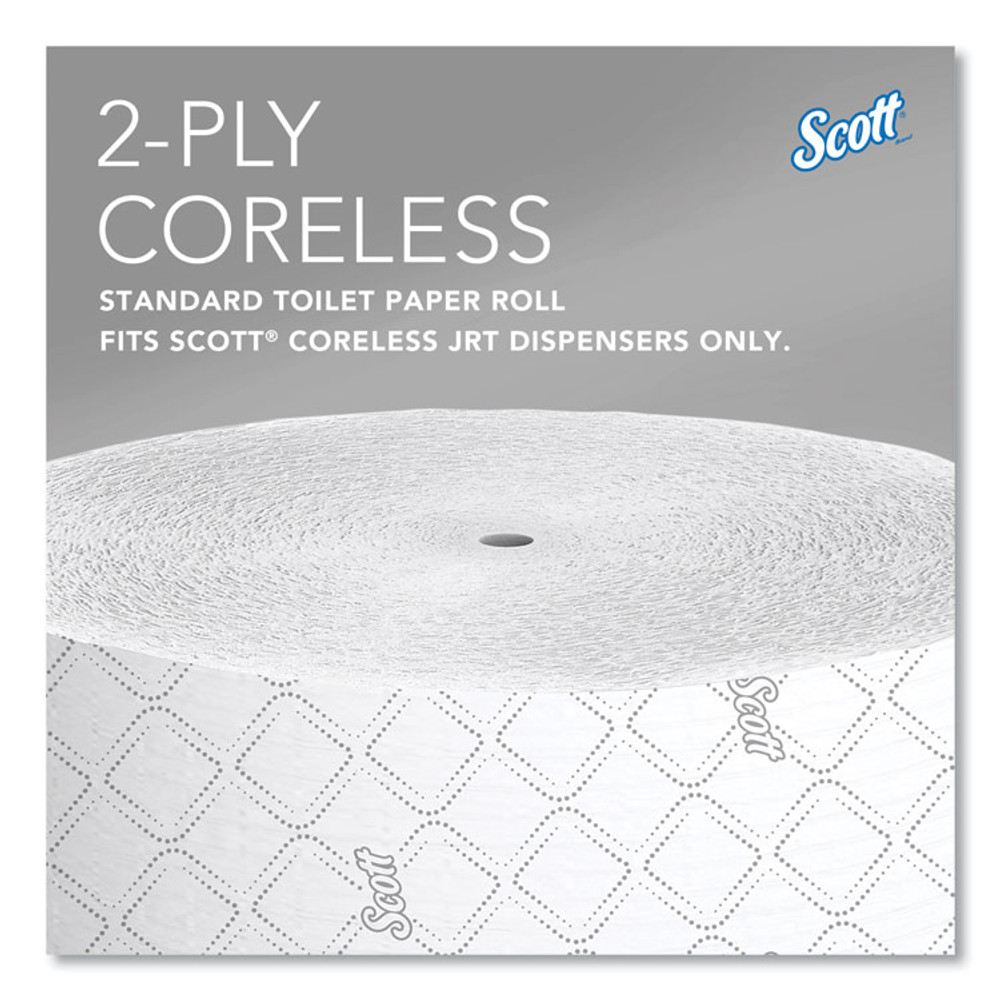 KIMBERLY-CLARK PROFESSIONAL Scott® 07006 Essential Coreless JRT, Septic Safe, 2-Ply, 3.75" x 1,150 ft, White, 12 Rolls/Carton