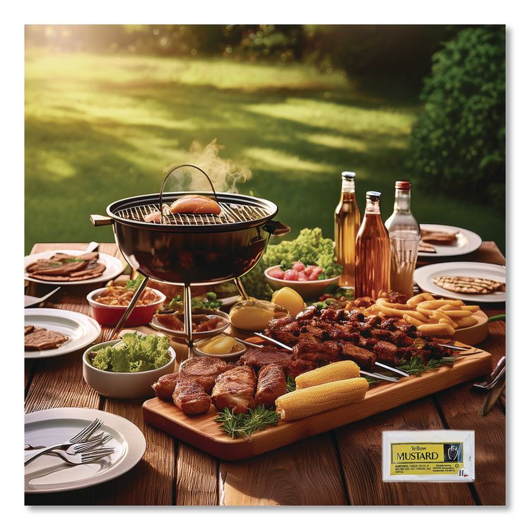 PERFORMANCE FOOD GROUP Vistar 80006 Condiment Packets, Mustard, 0.16 oz Packet, 200/Carton