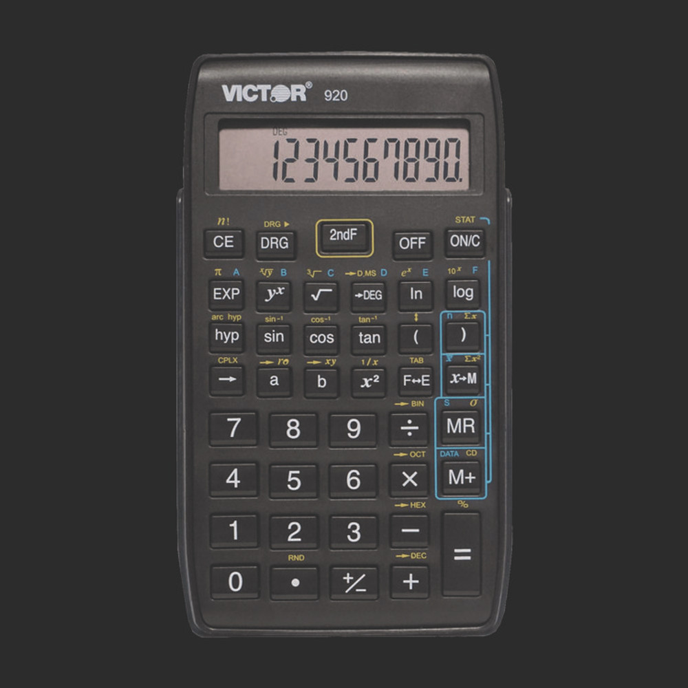 VICTOR TECHNOLOGY LLC 920 920 Compact Scientific Calculator with Hinged Case, 10-Digit LCD