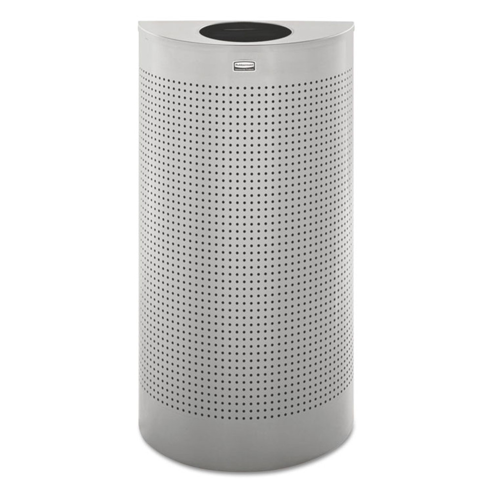 RUBBERMAID COMMERCIAL PROD. SH12EPLSM Designer Line Silhouettes Waste Receptacle, 12 gal, Steel, Silver Metallic