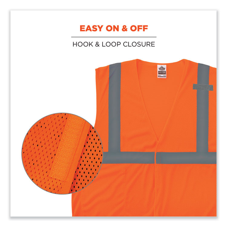 TENACIOUS HOLDINGS, INC. ergodyne® 24532 GloWear 8210HL-S Single Size Class 2 Economy Mesh Vest, Polyester, Small, Orange