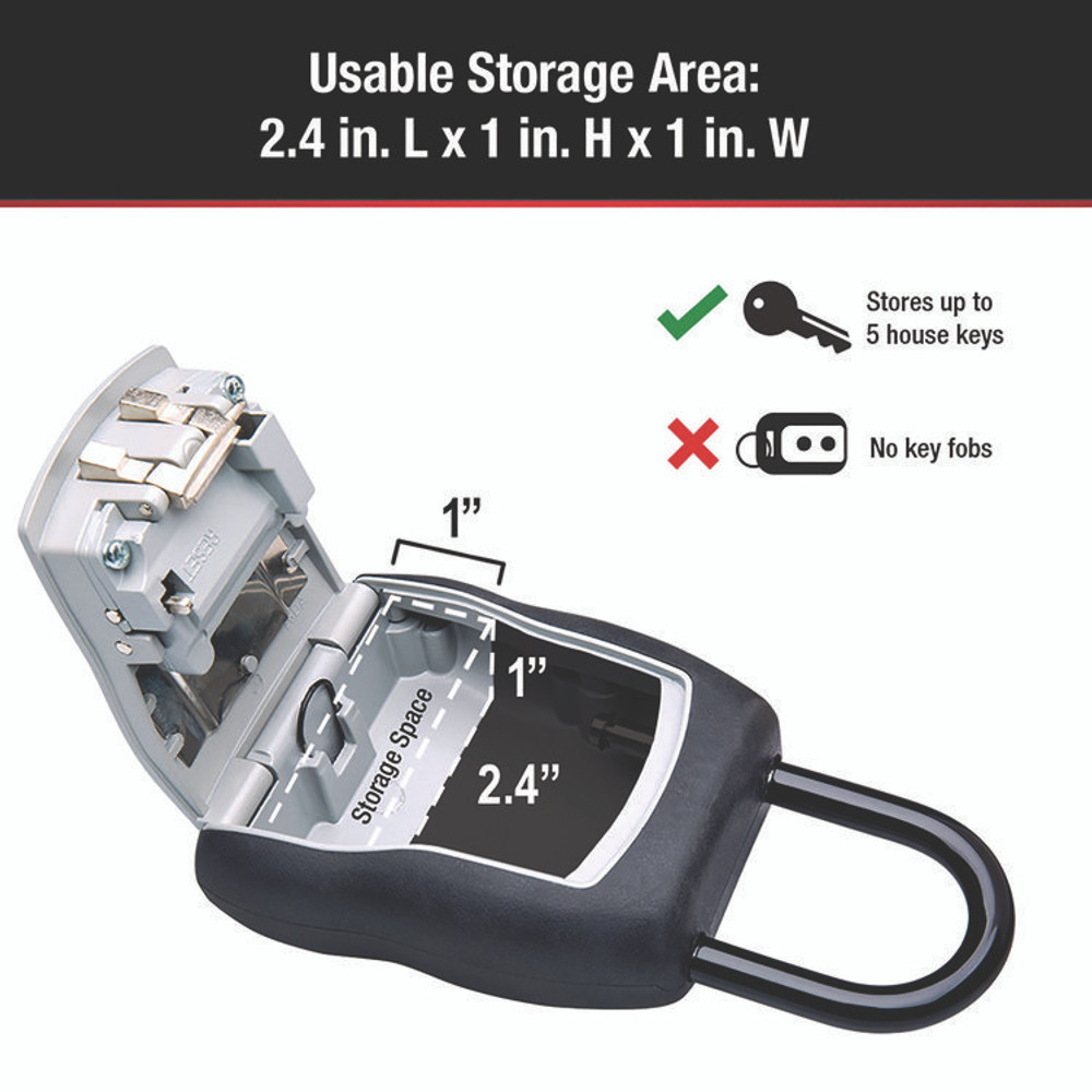 MASTER LOCK COMPANY 5400D Locking Combination 5 Key Steel Box, 3.25" Wide, Black/Silver