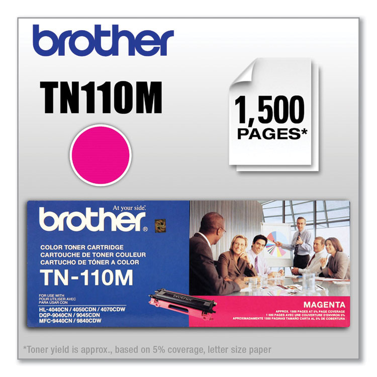BROTHER INTL. CORP. TN110M TN110M Toner, 1,500 Page-Yield, Magenta