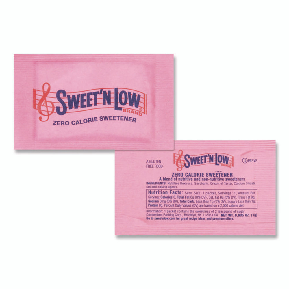 SWEET'N LOW 50150CT Zero Calorie Sweetener, 1 g Packet, 400/Box, 4 Box/Carton