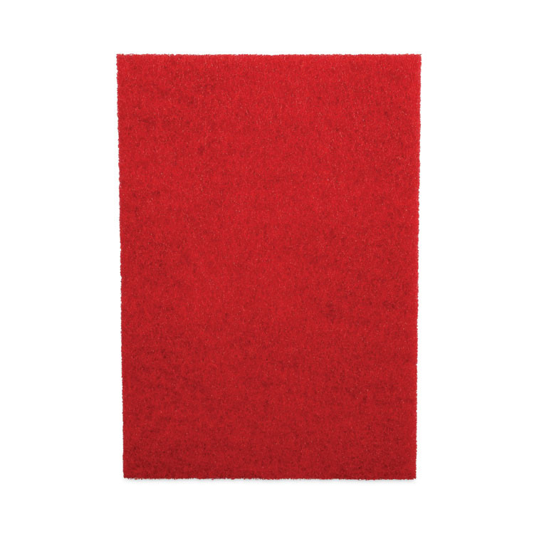 BOARDWALK 402014RED Buffing Floor Pads, 20 x 14, Red, 10/Carton