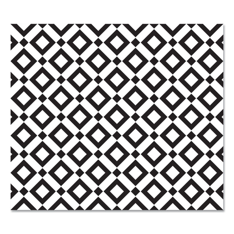 DEFLECTO CORPORATION CM3540BD FashionMat Chair Mat for Flat Pile Carpeted and Hard Floors, Rectangular, Straight Edges, 35" x 40", White/Black