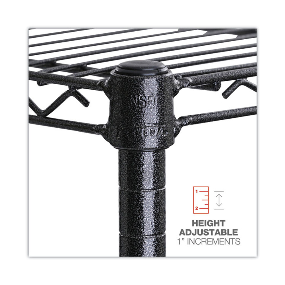 ALERA SW664818BA NSF Certified 6-Shelf Wire Shelving Kit, 48w x 18d x 72h, Black Anthracite