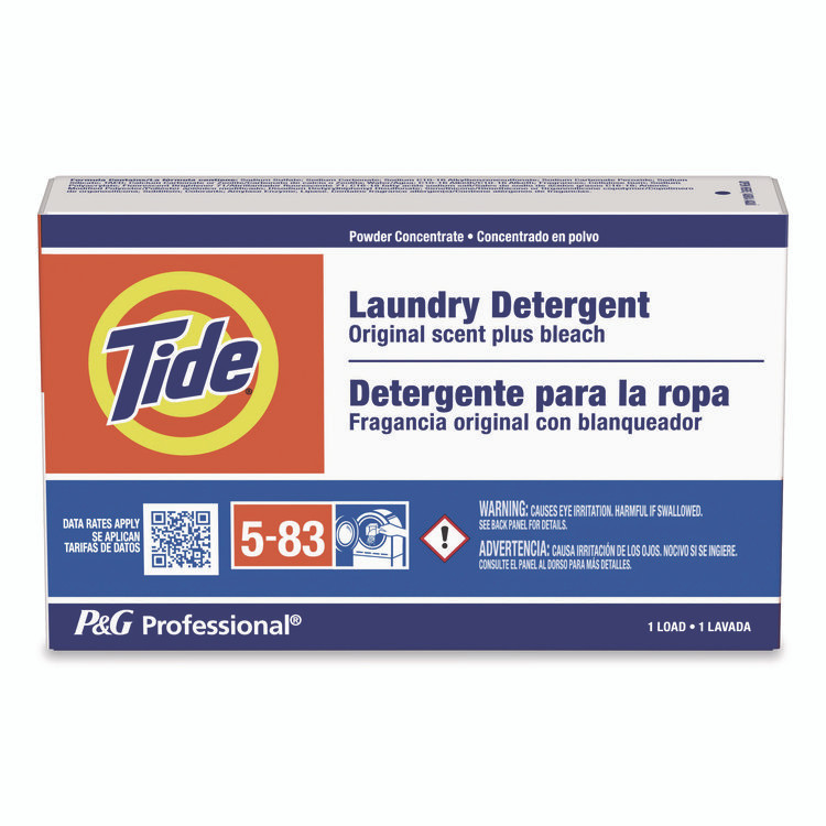 PROCTER & GAMBLE Tide® Professional™ 08921 Powder Laundry Detergent Plus Bleach, HE Compatible, Original Scent, 1.1 oz Vending Box, 156/Carton