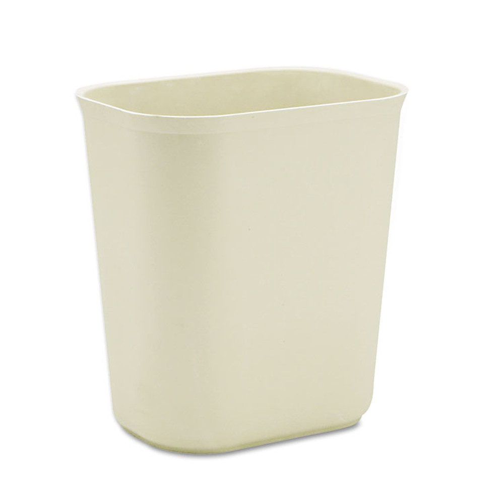 RUBBERMAID COMMERCIAL PROD. 254100BG Fiberglass Wastebasket, 3.5 gal, Fiberglass, Beige