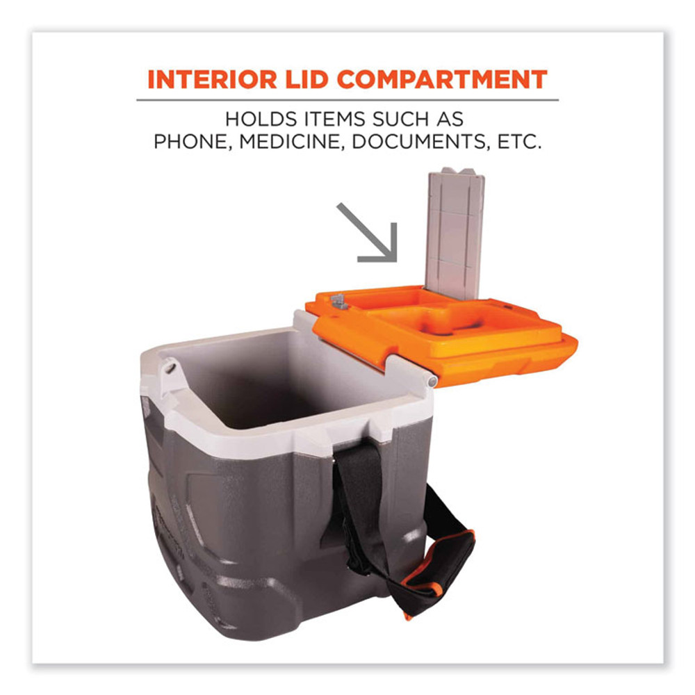 TENACIOUS HOLDINGS, INC. ergodyne® 13172 Chill-Its 5170 17-Quart Industrial Hard Sided Cooler, Orange/Gray, 30/Pallet
