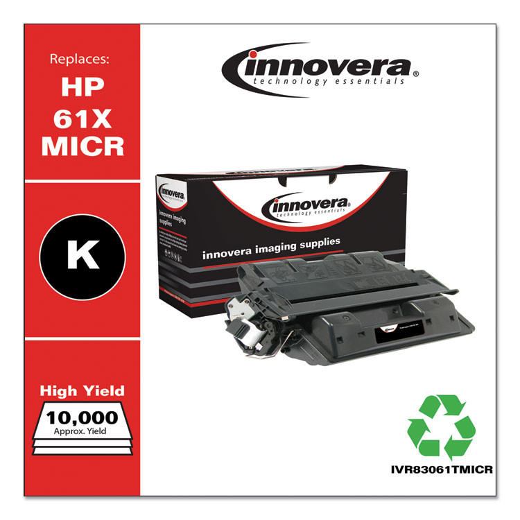 INNOVERA 83061TMICR Remanufactured Black High-Yield MICR Toner, Replacement for 61XM (C8061XM), 10,000 Page-Yield