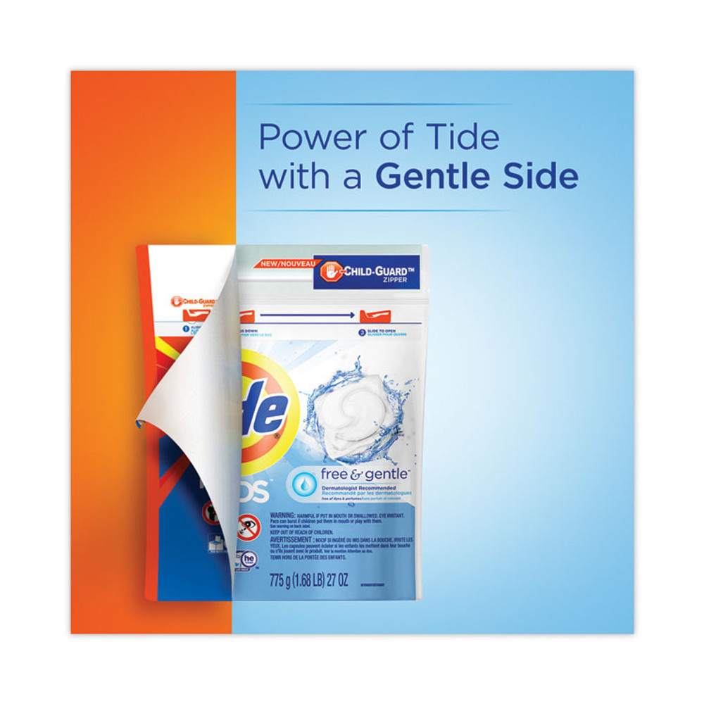 PROCTER & GAMBLE Tide® 91798 Pods, HE Compatible, Unscented, 81 Pods/Tub, 4 Tubs/Carton