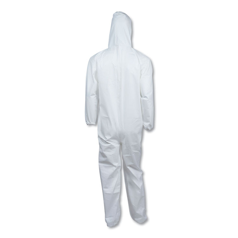 SMITH AND WESSON KleenGuard™ 44327 A40 Elastic-Cuff and Ankle Hooded Coveralls, 4X-Large, White, 25/Carton
