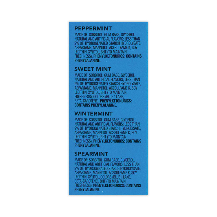 THE WRIGLEY COMPANY Orbit® 22000568 Sugar-Free Chewing Gum Variety Box, Four Mint Flavors, 14 Pieces/Pack, 18 Packs/Carton