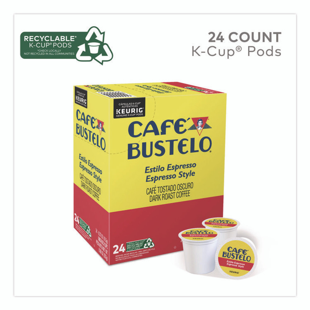 KEURIG DR PEPPER Café Bustelo 6106 Espresso Style K-Cups, 24/Box