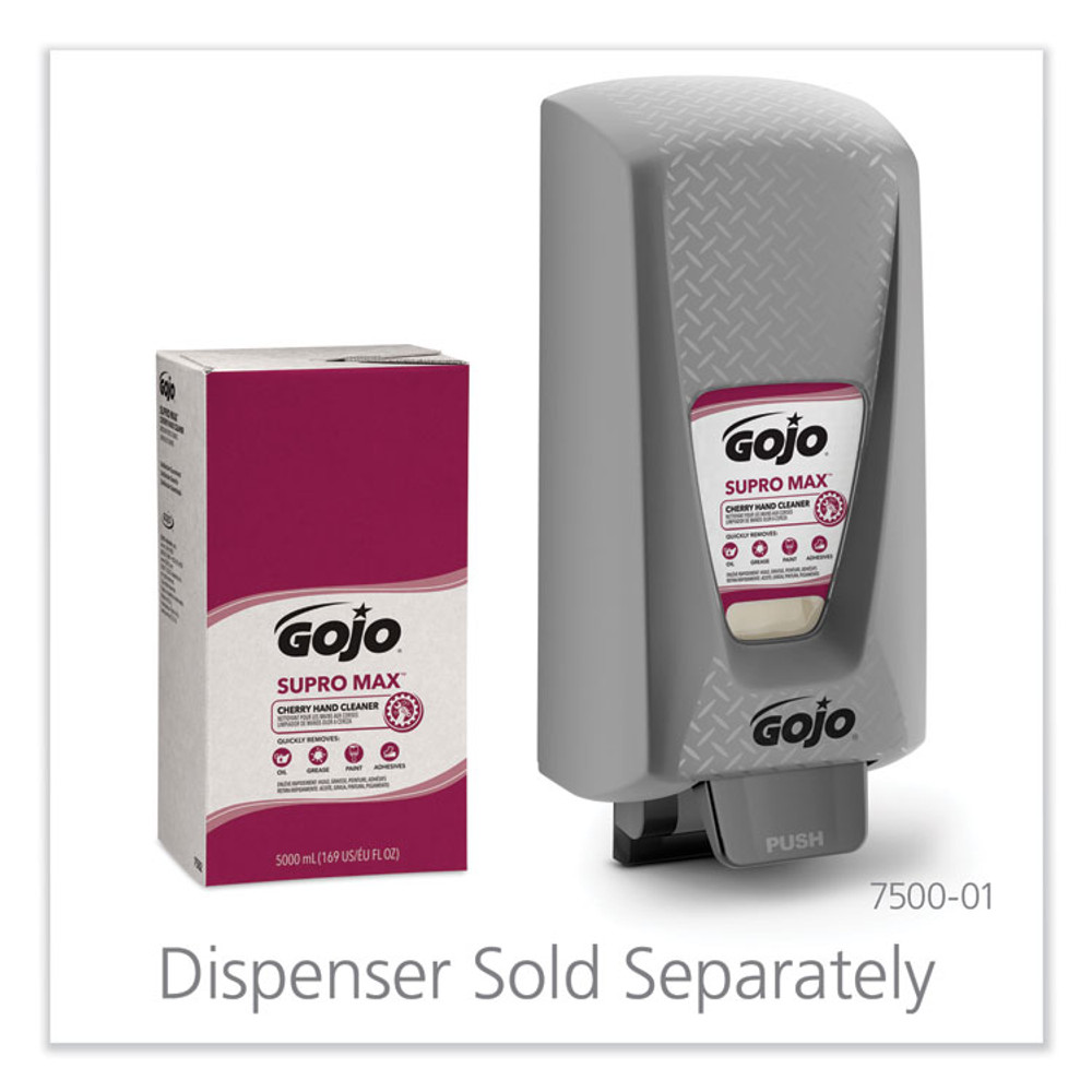 GO-JO INDUSTRIES GOJO® 7582-02 SUPRO MAX Heavy Duty Hand Cleaner, Refill for GOJO PRO TDX Touch-Free Dispenser, Cherry Scent, 5,000 mL, 2/Carton