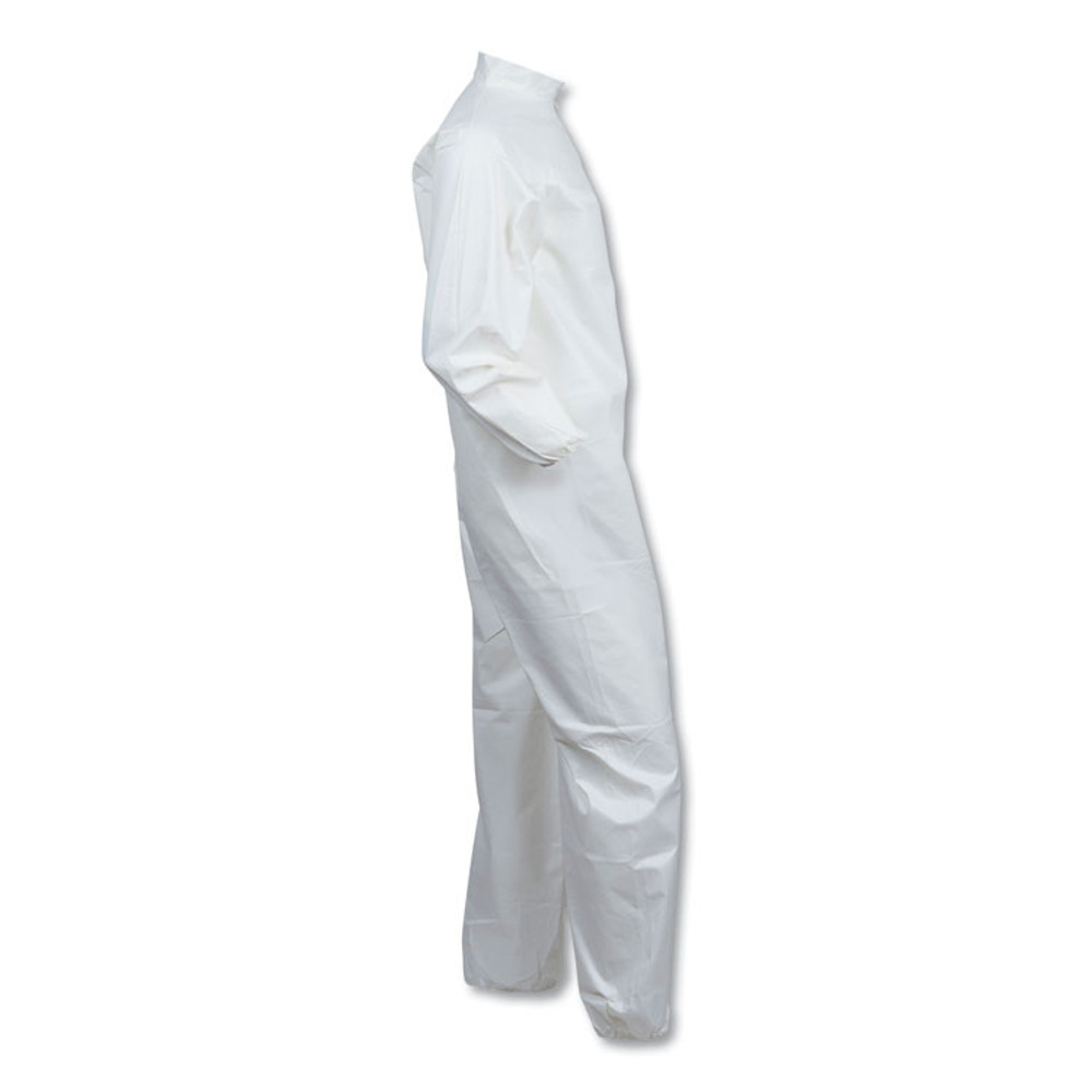 SMITH AND WESSON KleenGuard™ 44313 A40 Elastic-Cuff and Ankles Coveralls, White, Large, 25/Carton