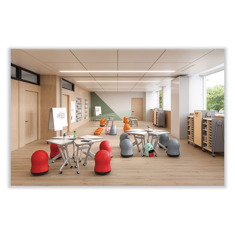 SAFCO PRODUCTS 4760RV Zenergy Swivel Ball Chair, Backless, Supports Up to 250 lb, Red Vinyl