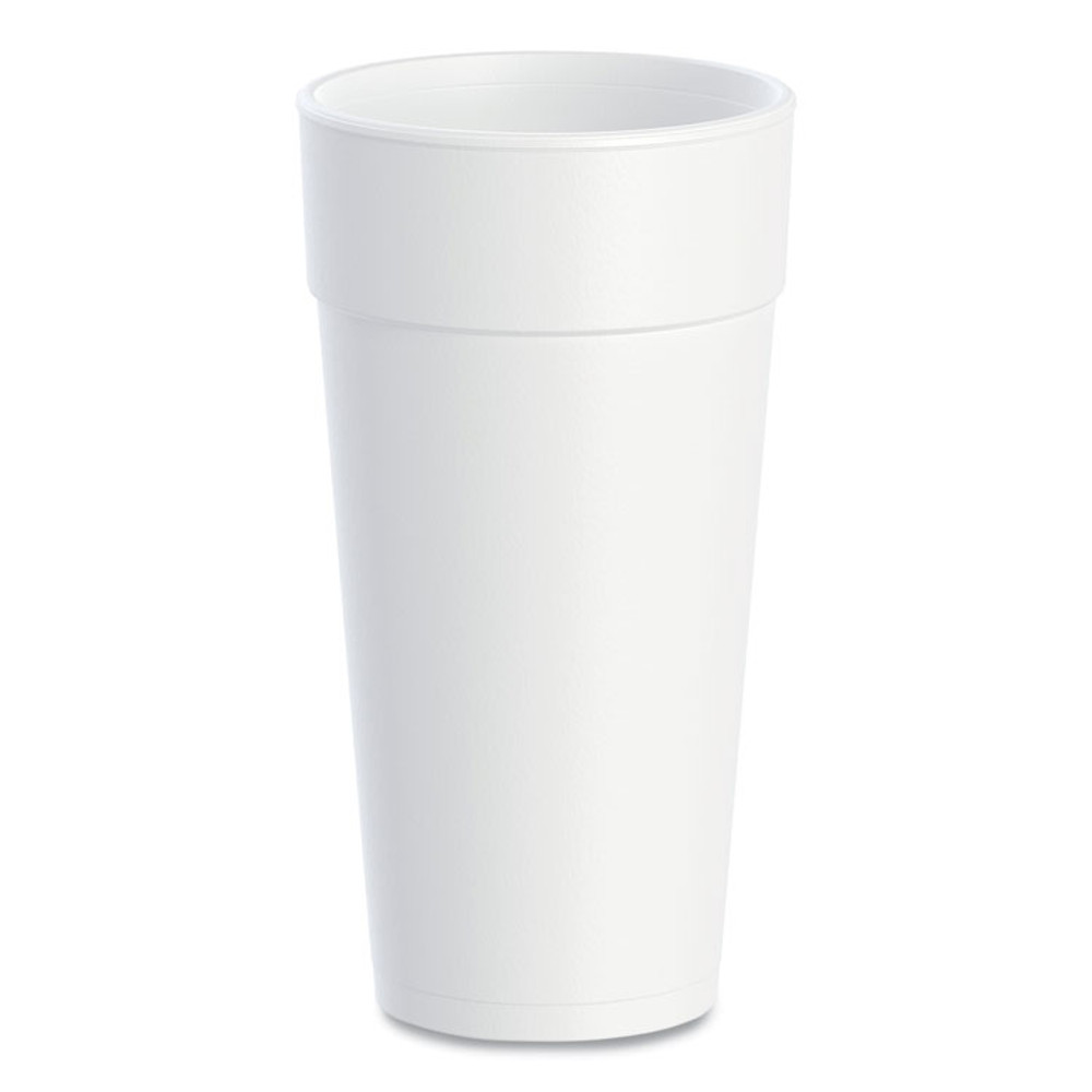 DART 24J16 Foam Drink Cups, Hot/Cold, 24 oz, White, 25/Bag, 20 Bags/Carton