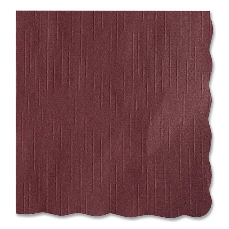 HOFFMASTER 310524 Placemats, Smooth Surface, Scalloped Edges, 13.5" x 9.5", Burgundy, 1,000/Carton