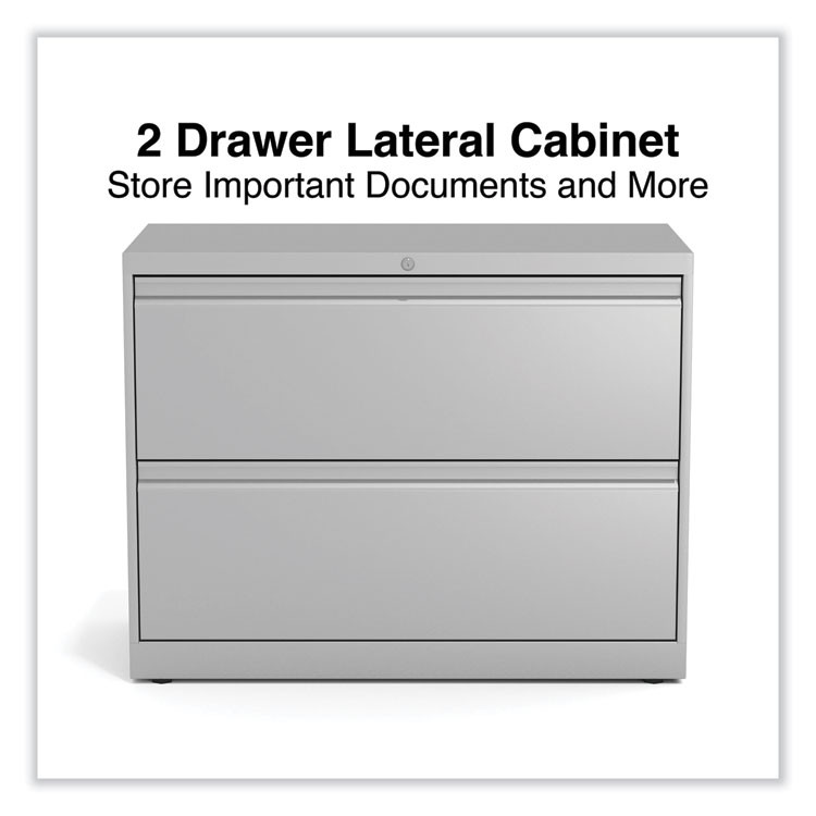 ALERA HLF3629LG Lateral File, 2 Legal/Letter-Size File Drawers, Light Gray, 36" x 18.63" x 28"
