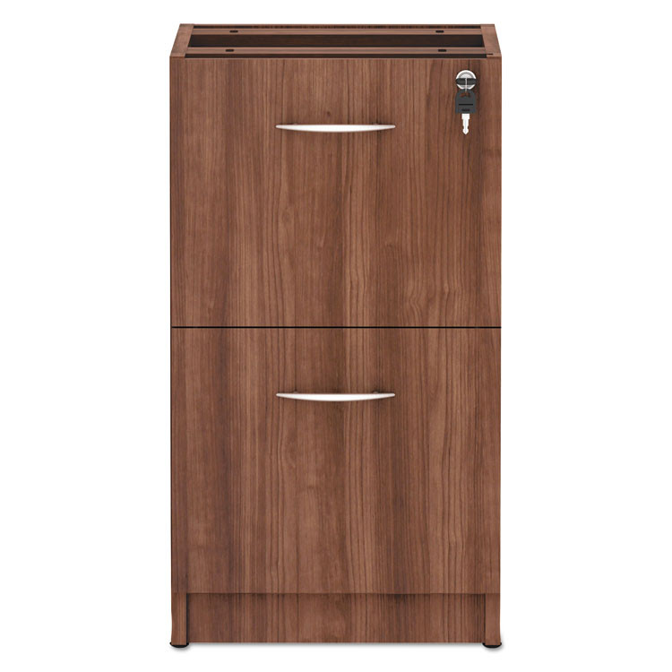 ALERA VA542822WA Alera Valencia Series Full Pedestal File, Left/Right, 2 Legal/Letter-Size File Drawers, Modern Walnut, 15.63" x 20.5" x 28.5"